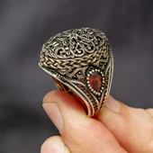 Sarmaşık Desenli 925 Gümüş Erkek Yüzük thumbnail 8