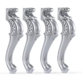 Gümüş Gri Renk 4 Adet Valenta Plastik Sehpa Ayağı 47 cm Mobilya Zigon Çay Orta Sehpası Ayak Ayaklar - 5