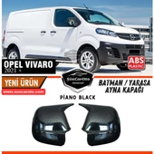 Opel Vivaro 2021 Sonrası Uyumlu Batman Yarasa Ayna Kapağı Piano Black ABS Plastik Sağ Sol Takım thumbnail 1