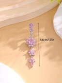 Taşlı  Çiçek Göbek Piercing - 2