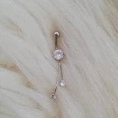 Taşlı Uzun Göbek Piercing N5 - 1