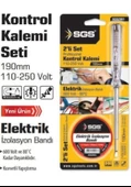 Profosyonel Kontrol Kalemi + Elektrik Bandı Sgs 2'li Set - 1