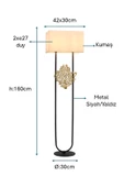 Siyah/Sarı yaldız Boyalı Lambader PLC-1213-L-BSY - 2