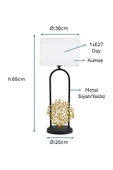 Siyah/Sarı yaldız Boyalı Masa Lambası PLC-1213-M-BSY - 2