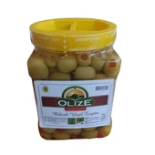 OLİZE LEZZET TANESİ BİBERLİ YEŞİL ZEYTİN 1KG KUTU - 1
