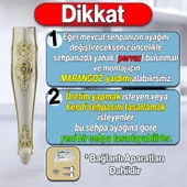 Rosa Plastik Sehpa Ayağı 40 cm Krem Altın Renk Orta Ayak Zigon Sehpa Mobilya Masa Ayakları Gold - 2