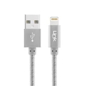 LinkTech K544 Safe Lightning USB Örgü Metal Data/Şarj Kablosu 30cm - 4