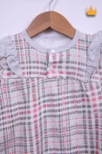 Babyhola %100 Pamuk Kareli Fırfır Detaylı 2'li Takım 24124 - 3