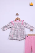 Babyhola %100 Pamuk Kareli Fırfır Detaylı 2'li Takım 24124 - 9