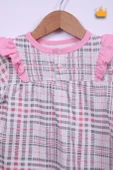 Babyhola %100 Pamuk Kareli Fırfır Detaylı 2'li Takım 24124 - 10