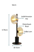 PULCHINO Siyah Boyalı Masa Lambası PLC-1216-M-BSY - 2