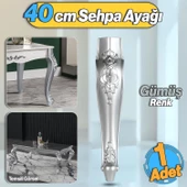 Rosa Plastik Sehpa Ayağı 40 cm Gümüş Renk Orta Ayak Zigon Sehpa Mobilya Masa Ayakları 1 Adet Gri thumbnail 1