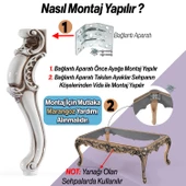 Krem Kahve 4 Adet Valenta Plastik Sehpa Ayağı 47 cm Mobilya Zigon Çay Orta Sehpası Ayak Ayakları - 5