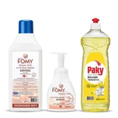 FOMY Hassas Cilt Köpük Sabun Seti + PAKY Elde Bulaşık Deterjanı - 1