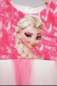 KIZ ÇOCUĞU ELSA DESENLİ ELBİSE ABİYE - 3