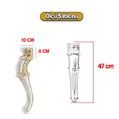 Valenta Plastik Sehpa Ayağı 47 cm Krem Altın 1 Adet Mobilya Zigon Çay Orta Sehpası Ayak Ayakları - 2