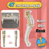 Valenta Plastik Sehpa Ayağı 47 cm Krem Altın 1 Adet Mobilya Zigon Çay Orta Sehpası Ayak Ayakları - 1