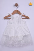 Babyhola 3-12 Ay %100 Pamuk Güpürlü İp Askılı Elbise Badi Body 3019 - 11