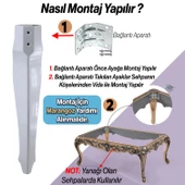 Rosa 4 Adet Plastik Sehpa Ayağı 40 cm Beyaz Renk Orta Ayak Zigon Sehpa Mobilya Masa Ayakları Beyaz thumbnail 5