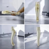 Rosa 4 Adet Plastik Sehpa Ayağı 40 cm Krem Altın Renk Orta Ayak Zigon Sehpa Mobilya Masa Ayakları thumbnail 8