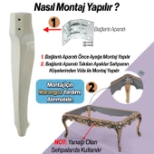 Rosa 4 Adet Plastik Sehpa Ayağı 40 cm Krem Altın Renk Orta Ayak Zigon Sehpa Mobilya Masa Ayakları thumbnail 5