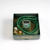 Boncuklu Zikirmatik + Tesbih Hediye Seti (Yeşil) - 1