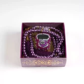 Boncuklu Zikirmatik + Tesbih Hediye Seti (Mor) - 1