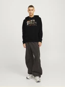 JACK JONES Yazı Baskılı Kapüşonlu Erkek Sweatshirt 12256821 - 3