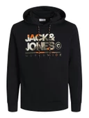 JACK JONES Yazı Baskılı Kapüşonlu Erkek Sweatshirt 12256821 - 1