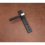 Punch Mat Siyah İnox Lüx Zamak Aynalı Çelik Kapı Kolu 1 Takım thumbnail 5