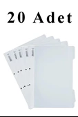 20 Adet A4 Beyaz Telli Dosya 1 Paket Ekonomik Kaliteli Telli Dosya Ofis Büro Okul - 1