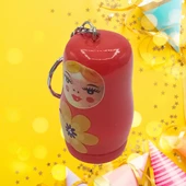 Ahşap Matruşka Bebek Anahtarlık Turuncu 5cm Büyük Boy thumbnail 3