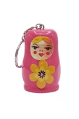 Ahşap Matruşka Bebek Anahtarlık Pembe 5cm Büyük Boy - 4