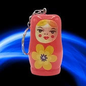 Ahşap Matruşka Bebek Anahtarlık Turuncu 5cm Büyük Boy thumbnail 4