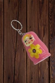 Ahşap Matruşka Bebek Anahtarlık Pembe 5cm Büyük Boy - 5
