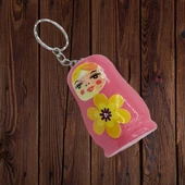 Ahşap Matruşka Bebek Anahtarlık Pembe 5cm Büyük Boy - 2