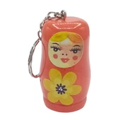 Ahşap Matruşka Bebek Anahtarlık Turuncu 5cm Büyük Boy thumbnail 1