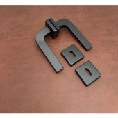 Tog Mat Siyah Kare Rozetli Oda Kapı Kolu 1 Takım thumbnail 1