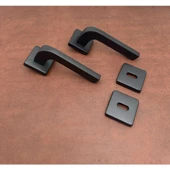 Tog Mat Siyah Kare Rozetli Oda Kapı Kolu 1 Takım thumbnail 2