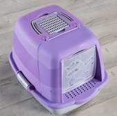 RENETİC Mor Kapalı Kedi Tuvaleti - 1