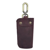 Hakiki Deri Tasarım Anahtarlık Crazy Bordo - 2