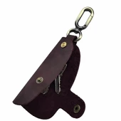 Hakiki Deri Slim Anahtarlık Crazy Bordo - 4