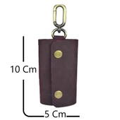 Hakiki Deri Antik Anahtarlık Crazy Bordo - 3