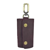 Hakiki Deri Antik Anahtarlık Crazy Bordo - 1