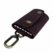 Hakiki Deri Antik Anahtarlık Crazy Bordo - 7