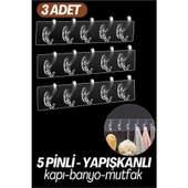 ModaCar 5 Pinli Yapışkanlı Askı Xenoty Design 3 lü SET - 1
