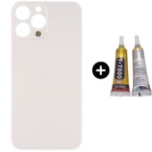 iPhone 14 Pro Max Uyumlu Arka Pil Batarya Kapak Gold + B7000 - 1