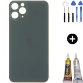 iPhone 11 Pro Uyumlu Arka Pil Batarya Kapak Yeşil + Montaj Seti - 1