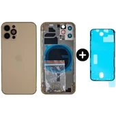 iPhone 12 Pro Uyumlu Boş Kasa Gold + Sıvı Ve Toz Bandı - 1