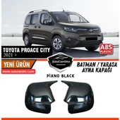 Toyota Proace City 2021 Sonrası Uyumlu Batman Yarasa Ayna Kapağı Piano Black ABS Plastik Sağ Sol Takım - 1